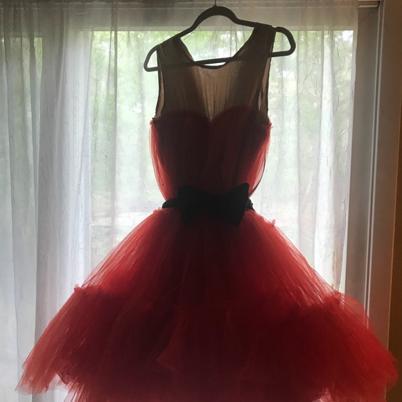 SOLD H&M Lanvin Collaboration - Red Tulle Dress - Picture 6 of 7